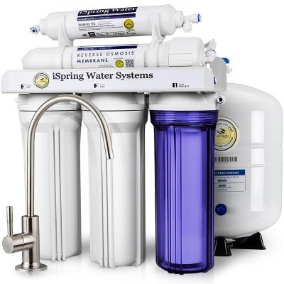 iSpring 5-Stage Prestige Top Purity Under Sink Reverse Osmosis Drinking Water Filter System WQA Gold Seal Certified