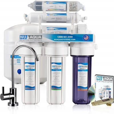 NU Aqua Platinum Series 100GPD Under Sink Reverse Osmosis Drinking Water Filtration System